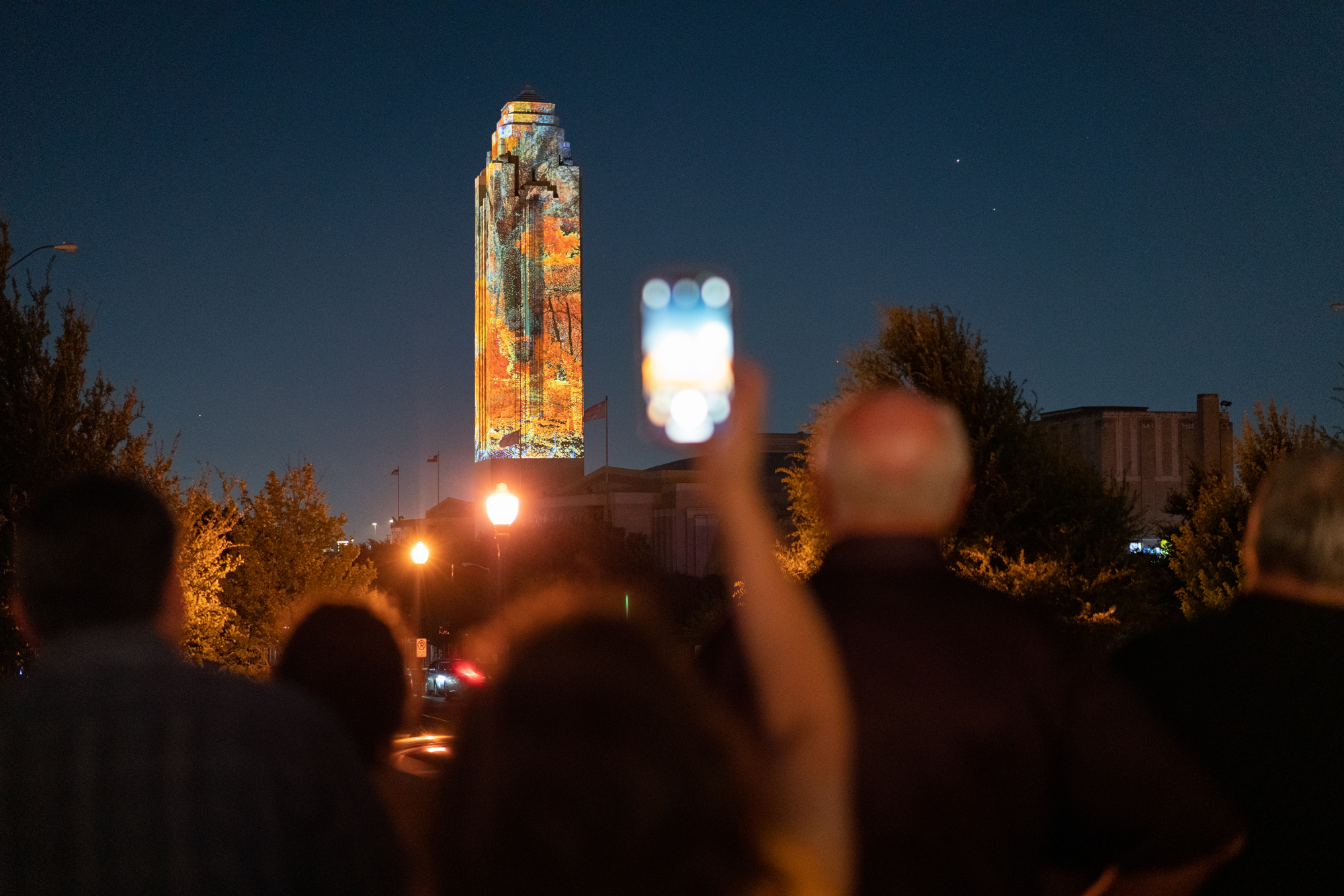 Pioneer Tower Pioneer Tower Dreams / Texas Surveys Refik Andol Studio, 2021 / Quayola, 2021 Four channel audio/video projections Will Rogers Memorial Center, Fort Worth, Texas Photos by Paperlyte