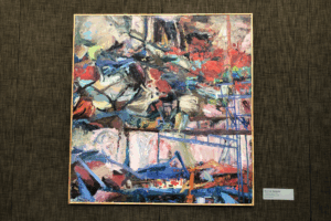 A Place Between Sedrick Huckaby, 2000 Oil on Canvas mounted on panel DFW Corporate Aviation Terminal Role: Art Consultant and Curator Photos by Martha Peters